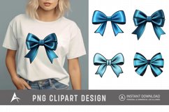 Watercolor Blue Bow Clipart Product Image 1