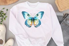 Watercolor blue butterfly