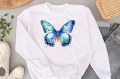 Watercolor blue butterfly PNG