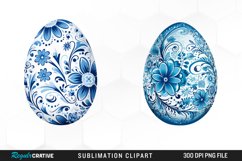 Watercolor Blue Easter Egg Clipart Product Image 1