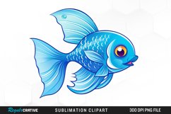 Watercolor Blue Fish Illustration PNG Clipart Product Image 1