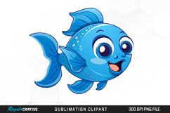 Watercolor Blue Fish Illustration PNG Clipart Product Image 1