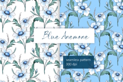 Watercolor Blue Floral Patterns Product Image 1