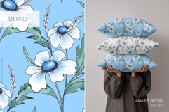 Watercolor Blue Floral Patterns Product Image 2
