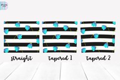 Blue Flowers Black Lines Skinny Seamless Tumbler Sublimation Product Image 3