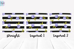 Blue Flowers Black Lines Skinny Seamless Tumbler Sublimation Product Image 3