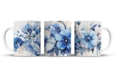 Watercolor Flowers Mug Wrap Sublimation Designs, 3d Mug, Flowers Png