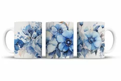 Watercolor Flowers Mug Wrap Sublimation Designs, 3d Mug, Flowers Png