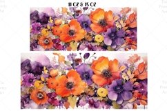Watercolor Flowers Mug Wrap Sublimation Designs, 3d Mug, Flowers Png