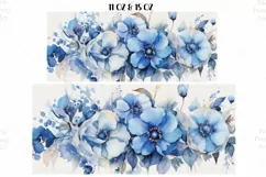 Watercolor Flowers Mug Wrap Sublimation Designs, 3d Mug, Flowers Png