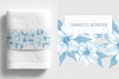 Watercolor Blue Flowers Seamless Border PNG Product Image 2