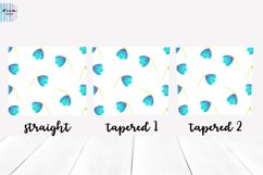 Blue Flowers Skinny Seamless Tumbler Sublimation Wrap 20 Oz Product Image 3