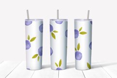 Blue Flowers Skinny Seamless Tumbler Sublimation Wrap 20 Oz Product Image 2