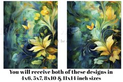 Watercolor Abstract Blue, Green and Gold Posters Cards, s1 Product Image 2