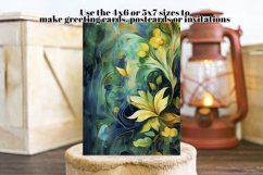 Watercolor Abstract Blue, Green and Gold Posters Cards, s1 Product Image 3