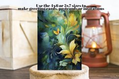 Watercolor Abstract Blue, Green and Gold Posters Cards, s1 Product Image 4