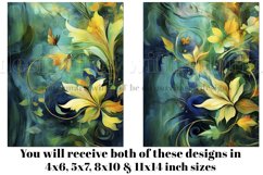 Watercolor Abstract Blue, Green and Gold Posters Cards, s2 Product Image 2