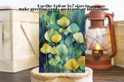 Watercolor Abstract Blue, Green and Gold Posters Cards, s4 Product Image 4