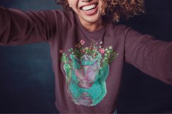 Watercolour blooming human anatomy larynx with thyroid art. Product Image 5