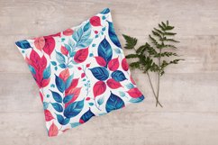 Watercolor Blue Leaf Pattern Design, leaves digital paper Product Image 3