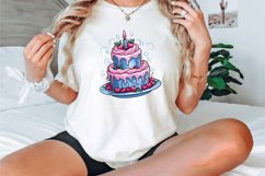 Watercolor Blue Pink Cakes Clipart Bundle Product Image 3