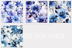 Floral Backgrounds, 15x15 Blue Purple Watercolor Papers Product Image 4