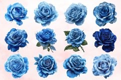 Watercolor Blue Rose Clipart Bundle Product Image 2