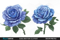 Watercolor Blue Roses Graphic Clipart Product Image 1