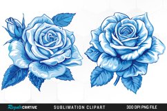 Watercolor Blue Roses Graphic Clipart Product Image 1