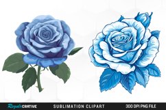Watercolor Blue Roses Graphic Clipart Product Image 1