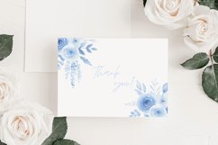 Blue watercolor floral clipart, Light blue roses clipart PNG Product Image 4