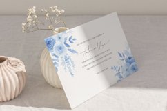 Blue watercolor floral clipart, Light blue roses clipart PNG Product Image 5