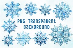 Watercolor Christmas Snowflake Clipart Product Image 2