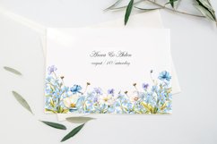 Watercolor Blue Wildflowers border