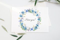 Watercolor Blue Wildflowers Frame 