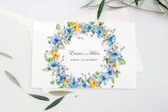 Watercolor Blue Wildflowers Frame