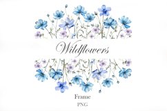 Watercolor Blue Wildflowers Frame 