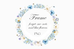 Watercolor Blue Wildflowers wreath 