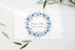 Watercolor Blue Wildflowers wreath 