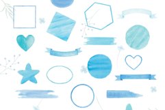 Blue Elements Watercolor Shapes and Objects Product Image 2