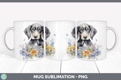 GorgeousWild Flowers Bluetick Coonhounds Mug Wrap design.