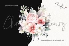 Watercolor Blush and White Floral Clipart Product Image 3