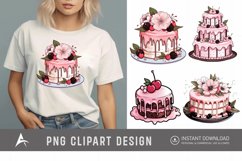 Watercolor Blush Cakes Clipart Product Image 1