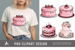 Watercolor Blush Cakes Clipart Product Image 1