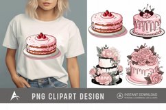 Watercolor Blush Cakes Clipart Product Image 1