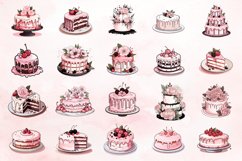 Watercolor Blush Cakes Clipart Bundle Product Image 2