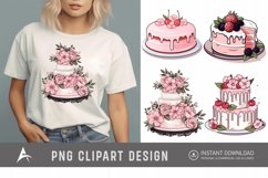 Watercolor Blush Cakes Clipart Product Image 1