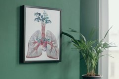 Eucalyptus and anatomical blush lungs with heart graphic Product Image 5