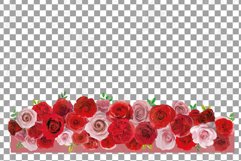 Watercolour blush pink and red roses floral bouquets clipart Product Image 20
