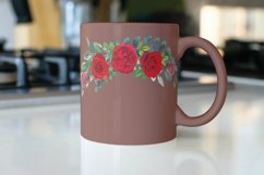 Watercolour blush pink and red roses floral bouquets clipart Product Image 3